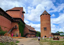 Red brick towers of Turaida Castle in Sigulda, Latvia