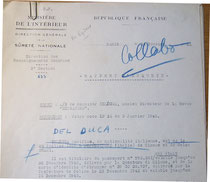 dossier Del Duca aux Archives nationales