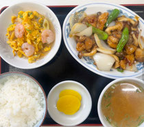 <鶏肉のピリ辛炒め定食>