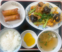 <豚肉ときくらげの卵炒め定食>
