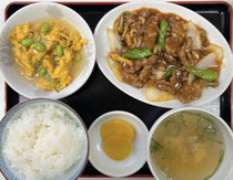 <牛肉の辛子ソース炒め定食>