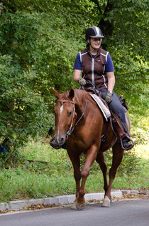 Die Kleine und ich beim Ausreiten