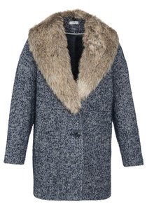 F&F fur collar cocoon coat