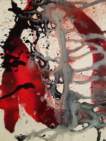 WE in red XLIIII, 2020, 30 cm × 40 cm, oil on canvas, Copyright Christina Mitterhuber