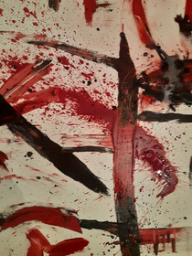WE in red XLVIII, 2020, 80 cm × 80 cm, oil on canvas, Copyright Christina Mitterhuber