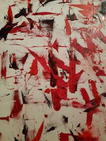 WE in red XLII, 2020, Öl und Pigment auf Leinwand, 75 cm× 115 cm, Copyright Christina Mitterhuber