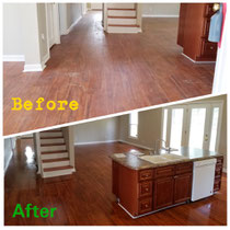 Beautifully polished floors. Professional cleaning to put house on the market.  