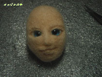 羊毛フェルト 顔作成過程