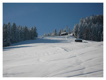 Blick auf die Bergstation vom Küchenfenster aus