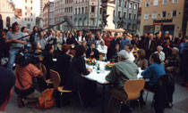 Diskussions-Runde am Marienplatz