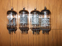左よりテレフンケン　ECC81、ECC82、ECC83、ムラード　ECC81/１２AT7  