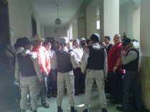 Agentes de la Policía Nacion de puesto en el Palacio de Justicia de Ciudad Nueva.