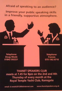 Thanet Speakers Club poster with link to their website