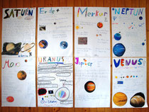 Die Schüler erarbeiteten vor- und nach der Präsentation Themen-Poster zu den Planeten des Sonnensystems