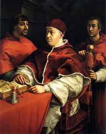 Papst Leo X. (Gemälde: Raphael, Lizenz: gemeinfrei)