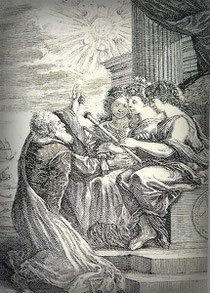 Galilei zeigt die Jupiter-Monde, Lizenz: public domain