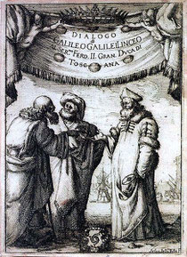 Titelei des Galileischen Dialogs, Lizenz: public domain