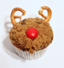 Spekulatius-Cupcake, Rudi-the-red-nosed-Reindeer-Cupcake