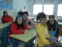 Con Laura en su antigua clase