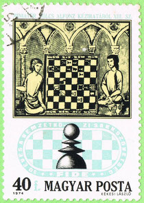 Hungary 1974 Chess Players from 15th Century Manuscript