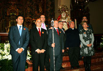 Componentes de La Entrante y Saliente de la Junta de Gobierno del la Real Archicofradía de Ntra. Sra. del Rosario y Santisísimo Cristo Resucitado de Baena.