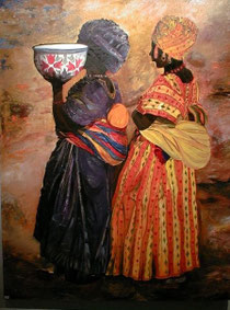 en allant au marché 100x80