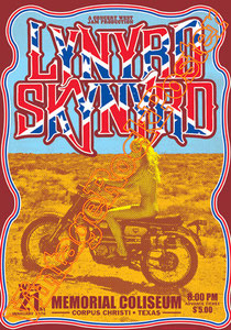 lynyrd skynyrd, Ronnie Van Zant, Gary Rossington, Johnny Van Zant, lynyrd skynyrd poster,concert,classic rock, american music,hippy,bikers,hells angels,60s,woodstock,monterey,festival