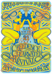 creedence clearwater revival, John Fogerty, Tom Fogerty, Doug Clifford, Stu Cook,poster,vintage rock poster, manifesto, locandina,new york, 1968,filmore east