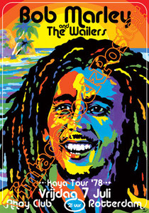 bob marley,1980,reggae,jamaica,rastaman,rasta,cannabis,the wailers,bob marley poster,vintage rock posters,rotterdam,ahoy club,