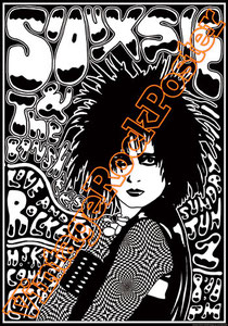 siouxie and the banshees,siouxie poster,punk,emo,dark,gothic,black,vintage rock posters,oakland,california,manifesto,locandina,affiche