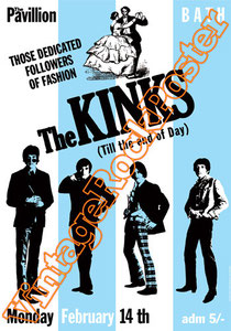 the kinks,Ray Davies, Dave Davies, Rod Stewart, Pete Quaife,the kinks poster,kinks concert,live show,lola versus powerman,chirpy,this time tomorrow