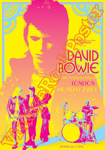 david bowie, ziggy stardust,bowie,glam rock, velvet goldmine, vintage rock posters, poster, london,diamond dogs,1973