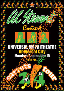 al stewart,Carrots tour,universal amphitheatre,universal city,poster,manifesto,affiche,cartaz,cartel,poster,vintage rock poster,locandina,concerto,live show