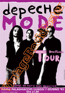 depepche mode, dark, Dave Gahan, Martin Lee Gore, Andrew Fletcher, Alan Wilder, Vince Clarke,violator,construction time, tour, depeche mode poster, manifesto, locandina,roma, devotion tour,1993