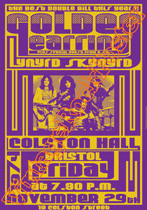 golden earring,Barry Hay, George Kooymans, Rinus Gerritsen,glam rock,rock n roll,classic rock,the netherland,holland,olanda,rock olandese,golden earring poster,lynyrd skynyrd,bristol,1974