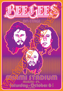 bee gess, Barry Gibb, Robin Gibb, Maurice Gibb, Colin Petersen,poster,concert,affiche,cartaz,cartel,miami, florida, 1979