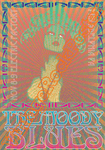 moody blues,moody blues poster,Justin Hayward, John Lodge, Graeme Edge, Julie Ragins,psychedelic rock,psichedelia,rock music,classic rock,vintage rock posters,philadelphia,usa,concert,live show