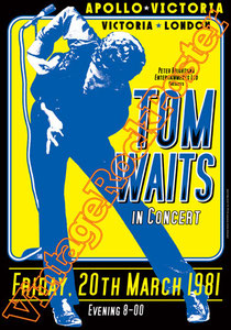 tom waits,american rock,indie,indipendent,hindie,hold on,concert,tom waits poster,tom waits concert,live show,victoria london,apollo,downtown train