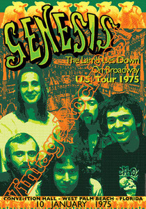 genesis, Phil Collins, Peter Gabriel, Steve Hackett, Mike Rutherford,genesis poster,Ray Wilson,I can't dance,Invisible Touch,classic rock,british rock,west palm beach,1975,conventional hall