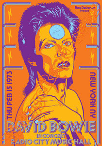 david bowie, ziggy stardust,bowie,glam rock, velvet goldmine, vintage rock posters, poster, new york, 1973, life on mars