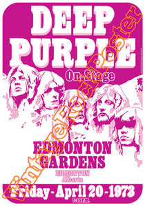 deep purple,Ian Gillan, Rod Evans, David Coverdale, Joe Lynn Turner, classic rock, psychedelic, psichedelia, rock,american , british rock, dark,gothic,concert,poster,edmonton gardens,1973