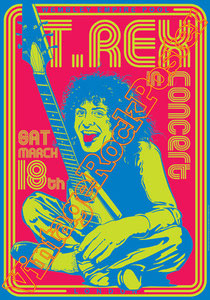 marc bolan,t rex, glam rock, rock n roll, 70s, poster, affiche, vintage rock posters, manifesto, london,1972