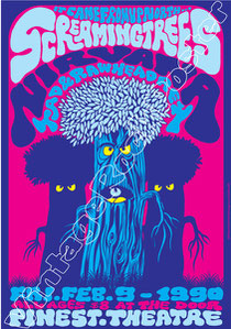 screaming trees, Sweet Oblivion, poster, vintage rock posters, affiche, poster, manifesto, locandina, karte, concerto, concert, live show, 1990 , pine st theatre, portland