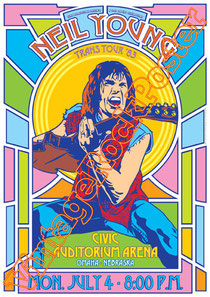 crosby still nash and young,Neil Young, Graham Nash, Stephen Stills, David Crosby, Joe Vitale,harvest moon,psychedelic, psychedelia, anni 60,poster, progressive rock, classic rock, american rock,biker