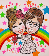 結婚式 ウェルカムボード 似顔絵 プレゼント