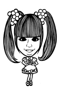 似顔絵 線画 塗り絵