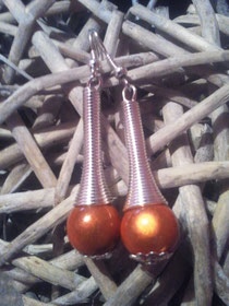 Boucles d'oreilles perles magiques orange