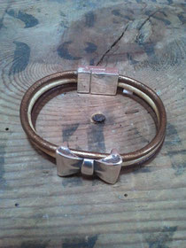 bracelet cuir noeud en acier