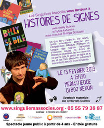 Tract de présentation du spectacle Histoires de Signes