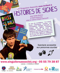 Tract de présentation du spectacle Histoires de Signes